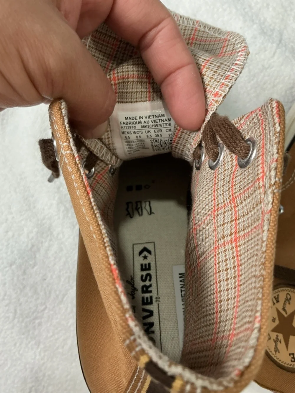 Converse Men’s High-Top Sneakers in Brown and White - Picture 8 of 8